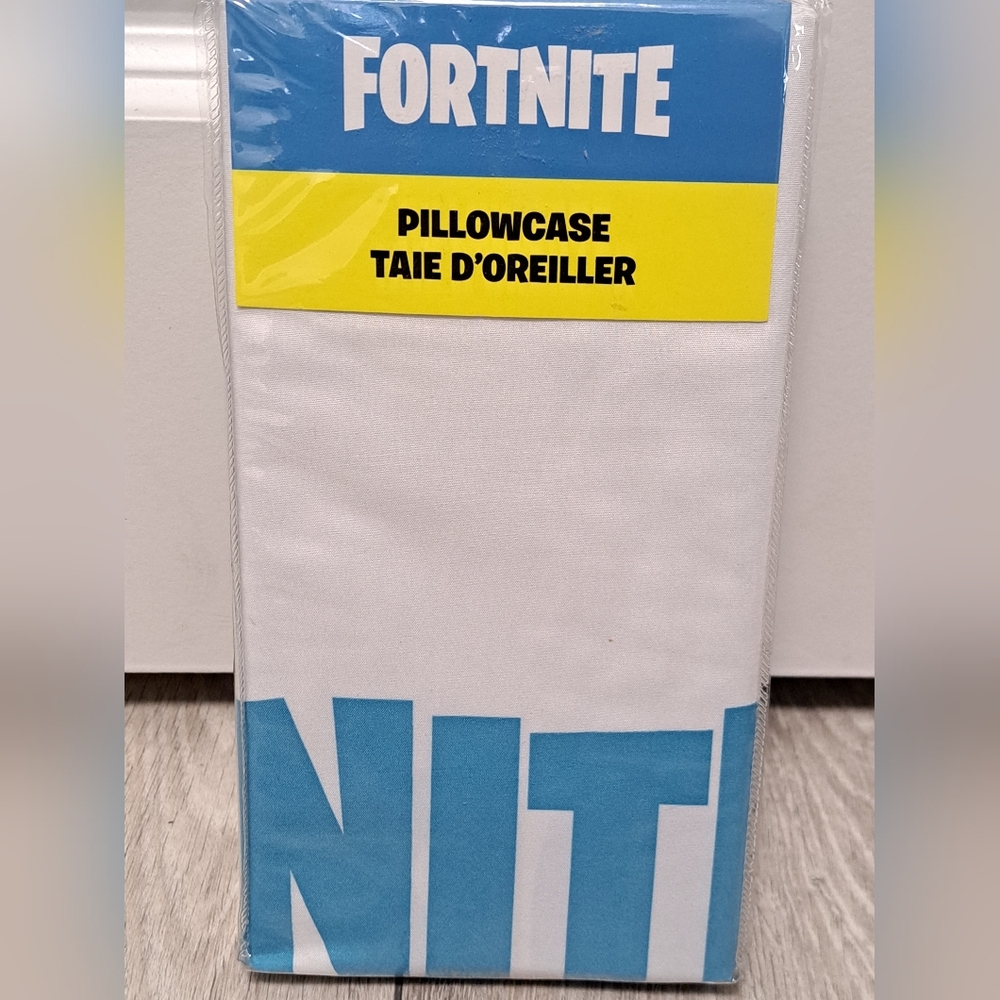Fortnite White and Blue Standard Size Pillowcase